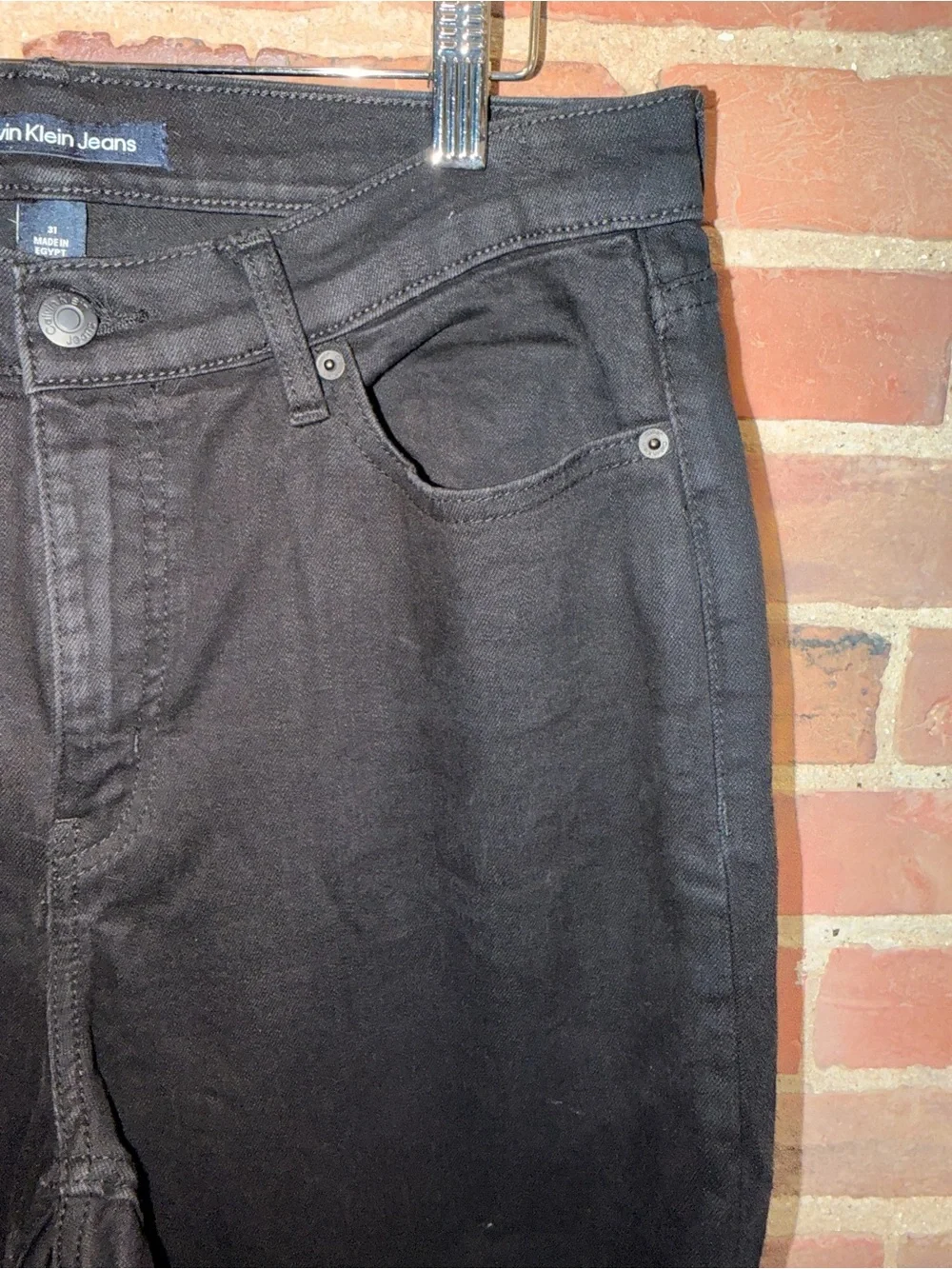 Calvin Klein Jeans Men's Black Slim Straight Jeans Denim Sz 31 Buttoned